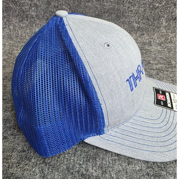 Richardson 112 Trucker Hat Thrasher Blue Logo Gray Front Snapback Adjustable - Picture 3 of 7